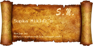 Supka Miklós névjegykártya