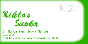 miklos supka business card